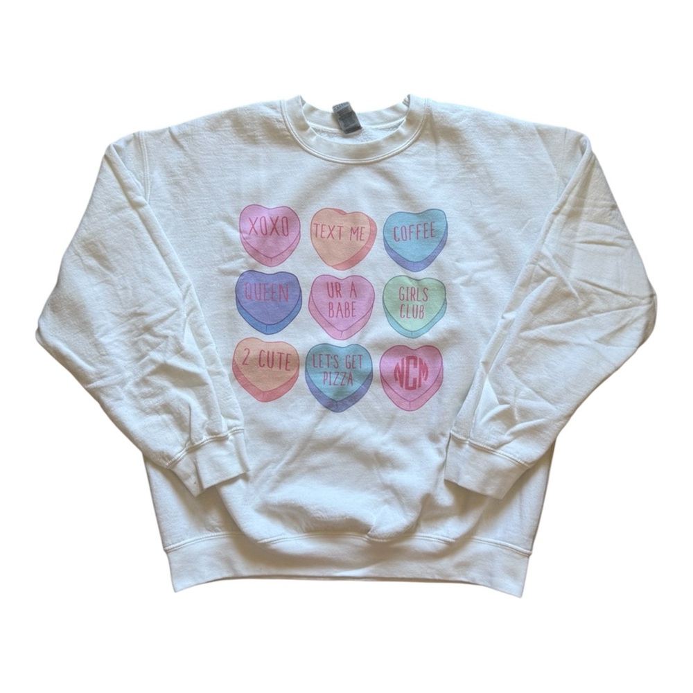 Pastel Conversation Heart Print Sweater